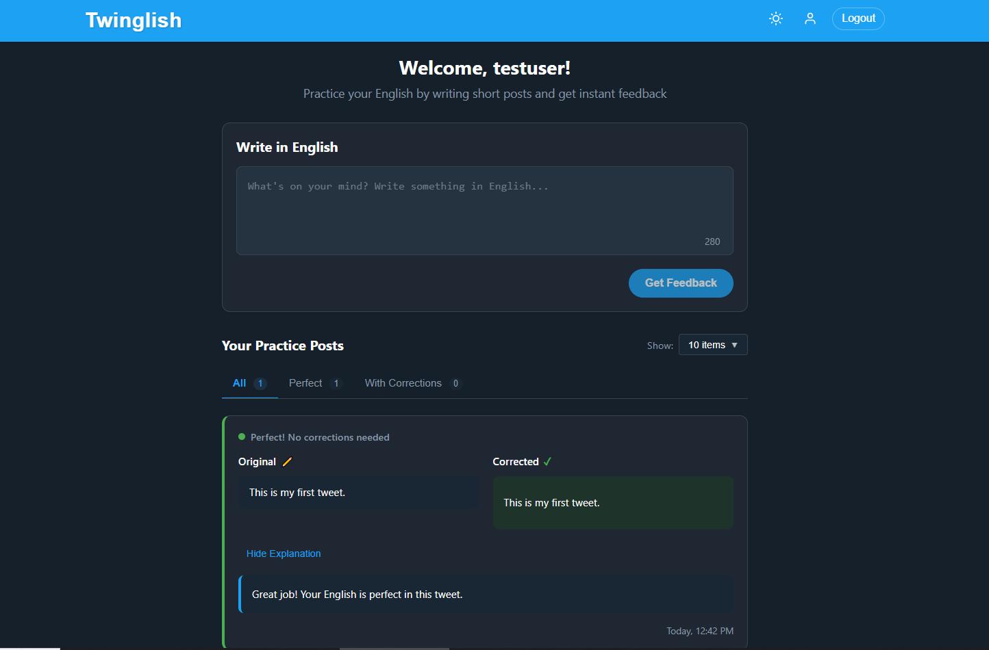 Twinglish: Building a Social Platform for English Language Learners